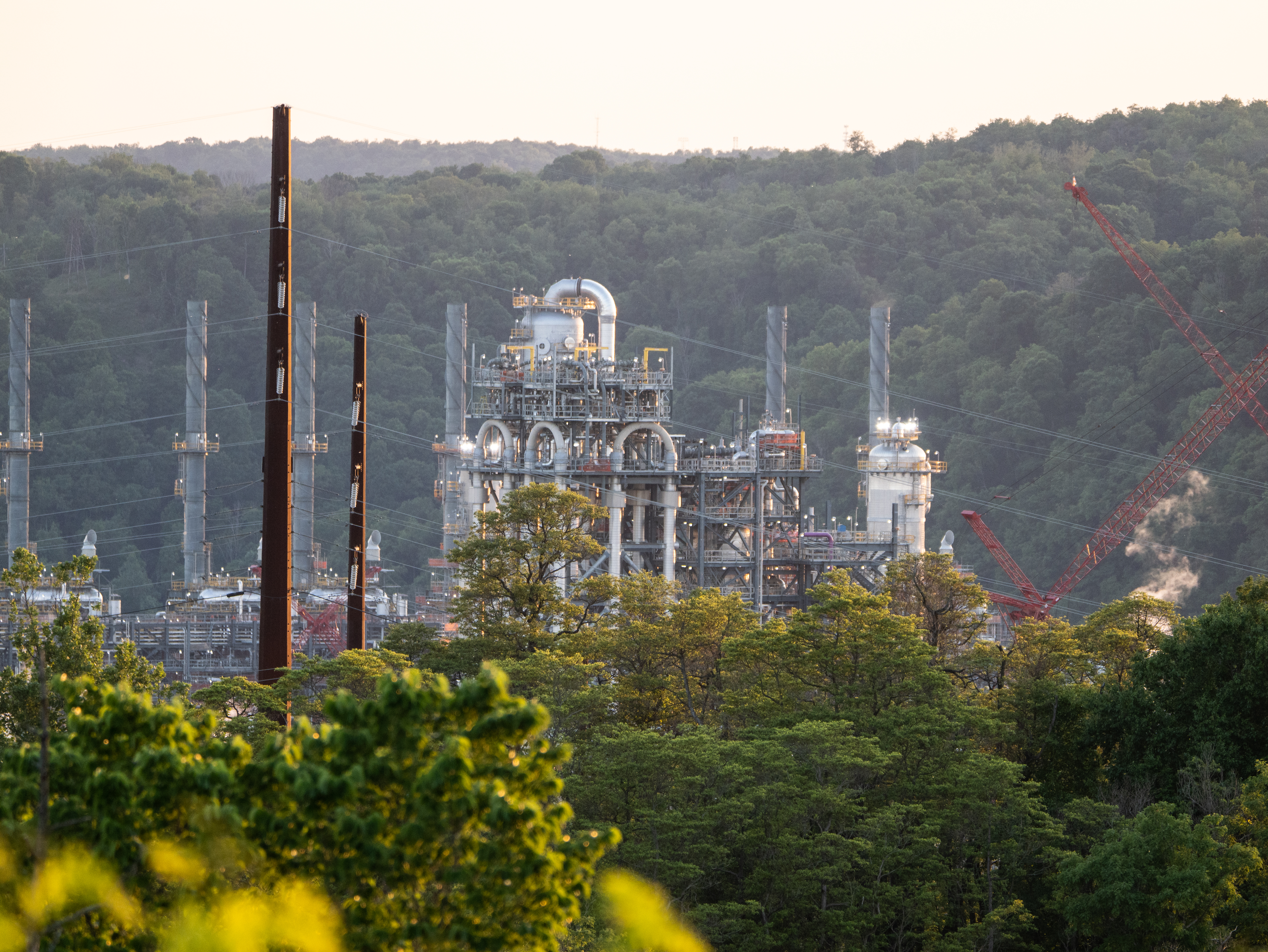 Shell ethylene cracker plant in Beaver, Pennsylvania, converting Appalachian ethane into polyethylene