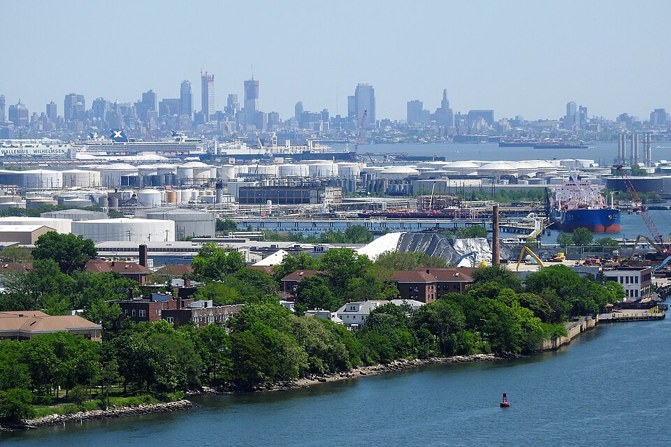 Tank farms surrounding the former Port Johnson area, Bayonne, New Jersey